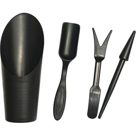 Truelle de jardin en plastique pour rempotage - Mini kit d'outils pour plantes grasses et entretien - Noire (1/3)