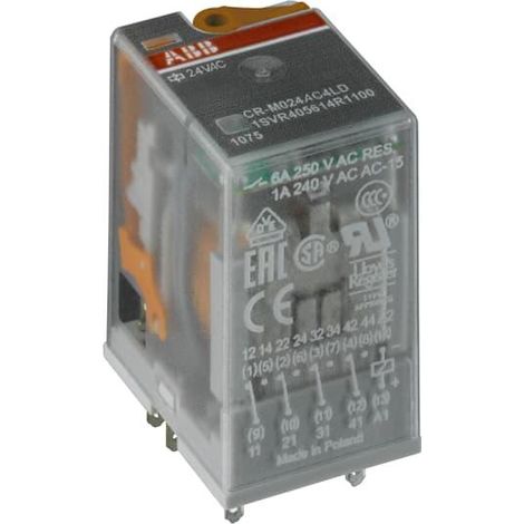 Relais Miniature débrochable 230VAC 3rt 250V 10A 1SVR405612R3000 ABB 240561230