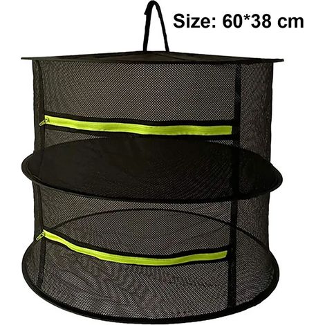 Étagère de séchage pour herbes suspendue, filet de séchage avec fermeture éclair jaune (1/5)