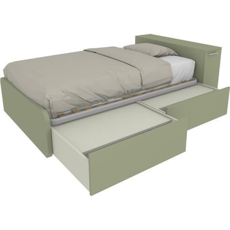 Letto una piazza e mezza 120x190 con contenitore - Ideale per camerette - Salvia (1/5)