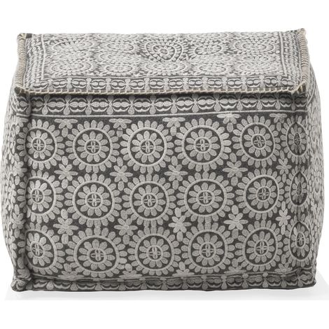 Pouf en coton/polyester 55 x 45 x 40 cm (1/4)