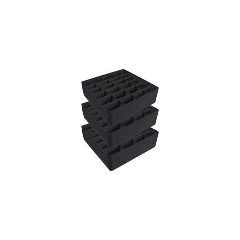 Lot de 3 Organisateur Tiroir, Boîtes de rangement sous vetement pliables en textile respirant, idéales pour chaussettes et cravates (Noir) (1/4)