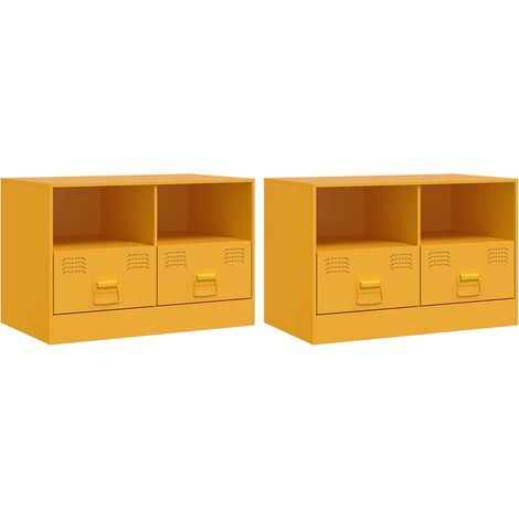 Maison Exclusive - TV-Schränke 2 Stk. Senfgelb 67x39x44 cm Stahl
