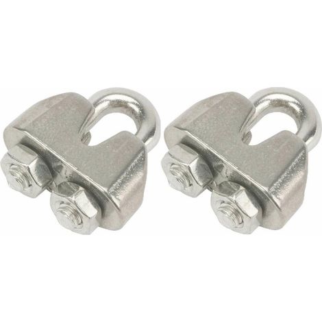 2x Serre-câble étrier 5mm en acier inoxydable A4 Universel U Clip Câble métallique Corde Accastillage Marine Bateau Inox (1/2)