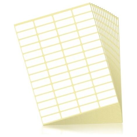 BUNTHAUS Pack de 840 Auto-Adhésif des Étiquettes Blanches pour l'Étiquetage Universel 38 x 13 mm, Adresse Autocollants Rectangulaires pour les Dossiers de Fichiers, Boîtes de Verre, École, Bureau, Cui (1/5)