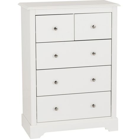 Stratford 3+2 Drawer Chest - L40 x W80 x H110 cm - White