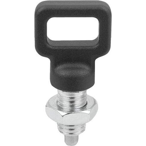 KIPP Arretierbolzen M10x1 D5 Form D mit Rastnut und Kontermutter Ösengriff (1/3)