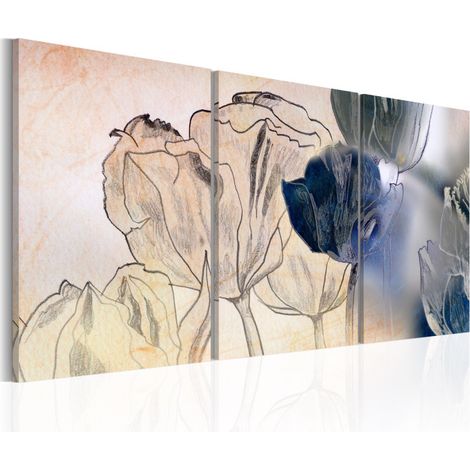 Tableau Imprimé "Sketch of Tulips" 60 x 120 cm (1/2)