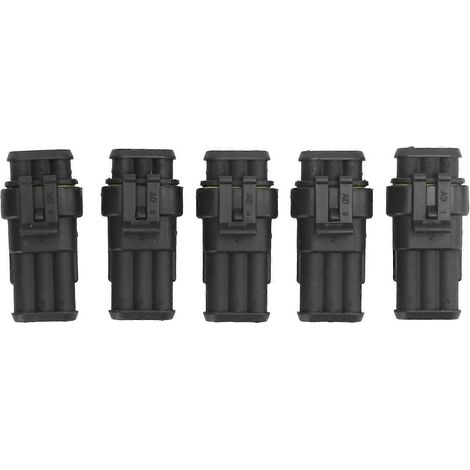 Lot de 5 connecteurs électriques 3 broches ultra-étanches pour voiture, camion, moto et bateau