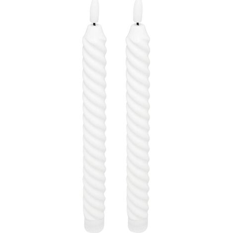 Set de 2 velas LED twist Aloe H.22cm blancas - Atmosphera créateur d'intérieur
