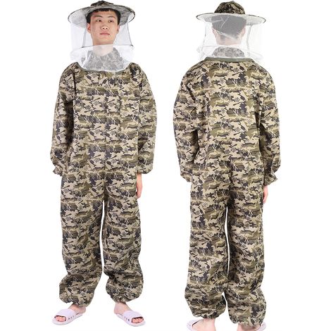 Combinaison de protection intégrale pour apiculture avec chapeau rond à cinq branches et étoile à cinq branches (XL) (1/5)