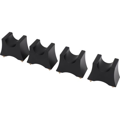 Support de câble HiFi à pointes, antichoc, réglable, en alliage d'aluminium, pour haut-parleurs et lecteurs CD/DVD (lot de 4, noir). (1/5)