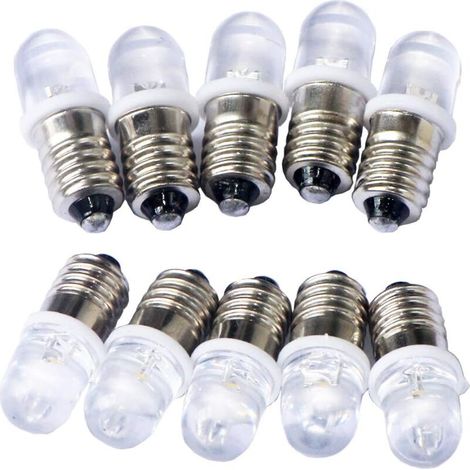 YMYNY Lot de 10 ampoules LED E10 à vis DC12 V, blanc chaud