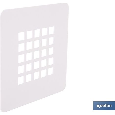 Grille de douche inoxidable blanche mate 125x125 mm (1/4)