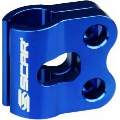 Supporto per tubo freno anteriore Scar Racing (montaggio) Yamaha Honda Kawasaki Suzuki Fantic colore blu (1/2)