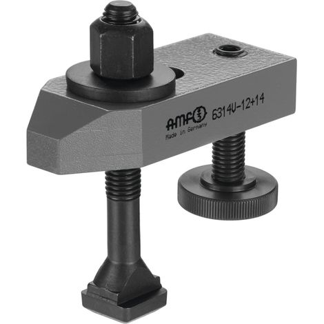 Braccio di serraggio N. 6314V per scanalatura a T 10 mm di serraggio H.8-32 mm vite di serraggio M10x10x80mm AMF