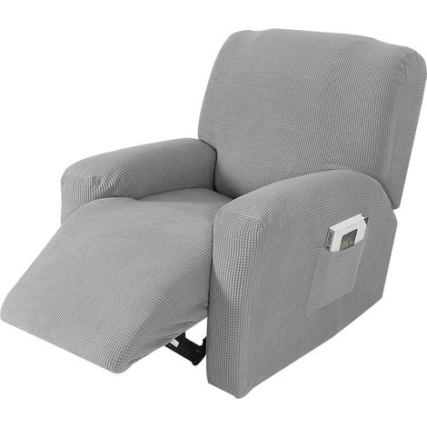 Housse extensible pour fauteuil inclinable (4 pièces séparées) - Housse de protection douce pour canapé, chambre ou salon. (1/5)
