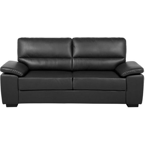 Sofa 3 Seater VOGAR Faux Leather Black (1/5)