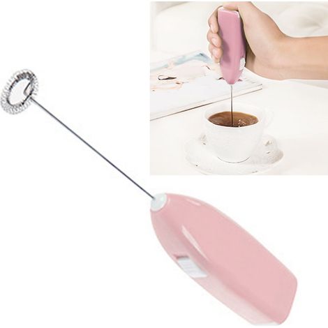 Batteur à œufs électrique portatif de cuisine, mini batteur à œufs en acier inoxydable, pour café, thé au lait, rose (1/5)
