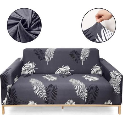 Housse de Canapé de 3 Places avec Accoudoirs Extensible Anti-Poussière Protection et Décoration de Canapé 190-230cm —Gris (1/4)