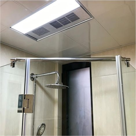 Barre de support réglable pour paroi douche en verre, tige acier (1/5)