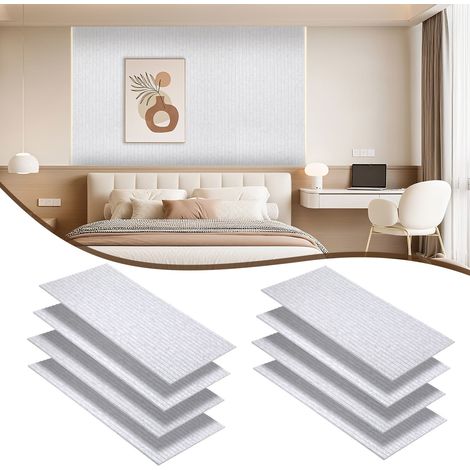 Randaco Pannelli fonoassorbenti adesivi, set da 8 in feltro, 120 x 60 x 0,9 cm grigio, pannelli acustici con scanalature verticali (1/5)