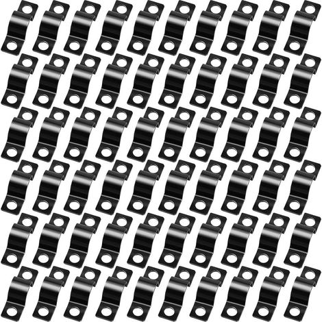 60 Pièces Colliers de Serrage en U, Collier Serrage, Fixation Grillage Rigide 10 mm, Collier de Fixation Tuyau pour Attache Tube, Attache Fixer Grillage Rigide Traille Trou (1/5)