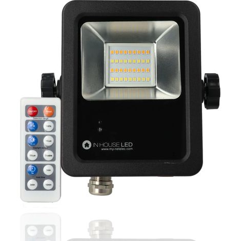 Proiettore LED con rilevatore di presenza, 15W, 220Vac, con regolazione temperatura luce (Calda - Naturale - Fredda), Nero (1/3)