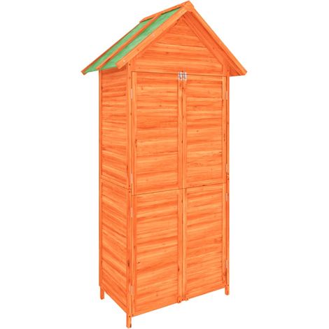 Cobertizo de jardín, cobertizo para cabaña, cobertizo para almacenamiento, cobertizo para exteriores, cobertizo para herramientas, robusto, 89 x 52,5 x 175 cm, madera maciza, pino marrón 020022425