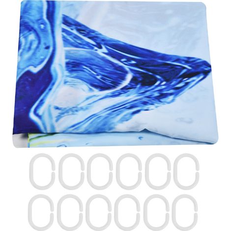Rideau de douche motif gouttes d'eau glacées rafraîchissant pour salle de bain 150x180cm (1/5)