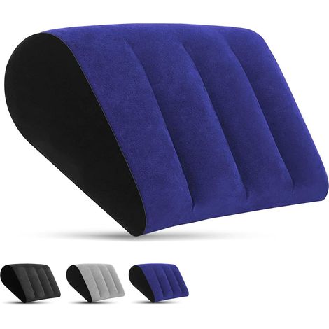 Oreiller gonflable portable en forme de coin - Oreiller léger en forme de coin pour le positionnement du corps, idéal pour dormir, surélever les jambes, à utiliser au lit, en voyage, en camping. Gonfl (1/5)