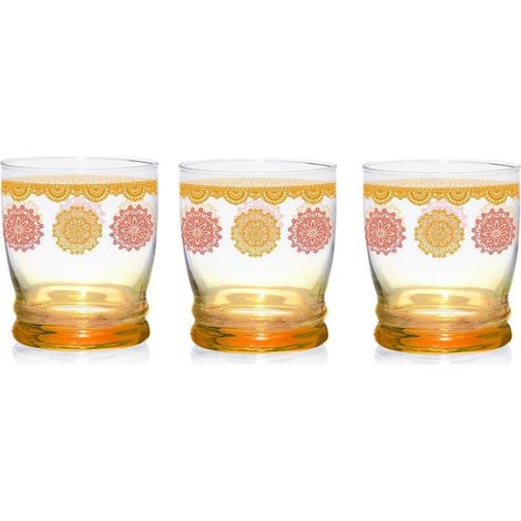 Set 3 Bicchieri da Tavola in Vetro Giove Persia Arancio 340 cc (1/2)