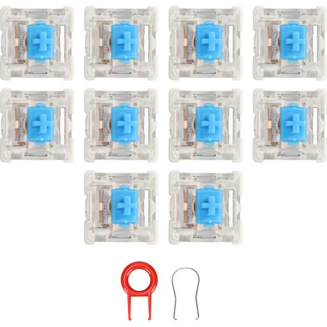 10 Touches Interrupteurs Clavier Bleu Structure Raffinée pour Remplacement DIY Commutateurs Mécaniques Type Normal (1/5)
