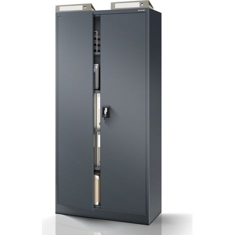 Armoire en métal verrouillable JAN, 900 x 1850 x 400 mm, anthracite