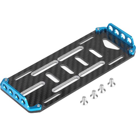 Support de Batterie en Alliage d'Aluminium et Fibre de Carbone pour Voiture RC 1/10 Axial SCX10 CC01 F350 D90 (Bleu) (1/5)