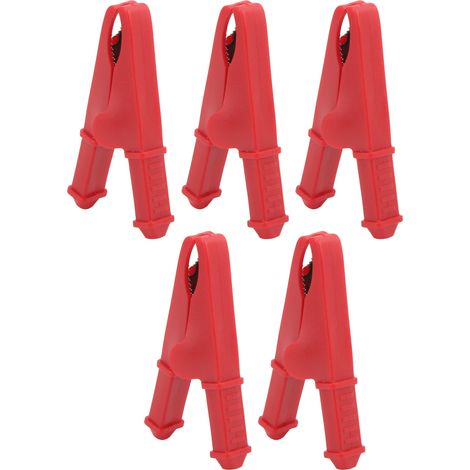 Set mit 5 Mini-Elektroprüfklemmen, hochleitfähig, korrosionsbeständig, rote Messklemmen für Elektronik (1/5)