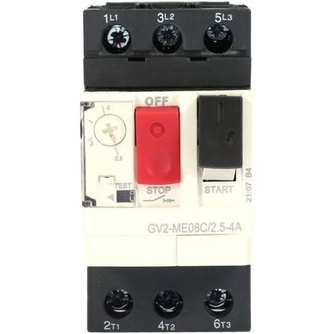 Disjoncteur moteur GV2-ME08C 2.5-4A – Protection électrique – Plastique ignifuge – Capacité de rupture élevée (1/5)