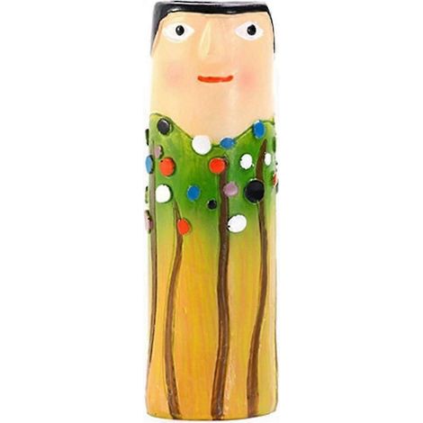 Vase bohème avec portrait de famille, vase décoratif artisanal en résine avec fleurs séchées, idéal pour la maison, la salle de bain, une étagère ou le salon. (1/5)