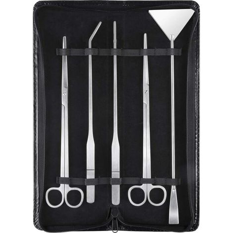 Aquarium Aquascaping Kit 5 en 1 INOX Aquarium Tank Plante Aquatique Outils Ensembles Pinces Ciseaux spatule (1/5)