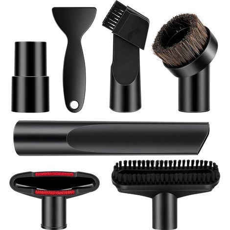 7 Pièces Embout Aspirateur 32-35 mm, Universel Accessoires pour Aspirateurs, Kit d'accessoires pour aspirateur compatible avec Kärcher, Miele, Bosch et Siemens (1/5)