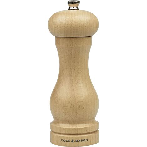 Cole & Mason HA0625P Beech Capstan Macina Sale, Legna Leggera, Precision+, Macinatura Regolabile, Legno di Faggio Naturale, 165mm, Include 1 x Mulino (1/5)