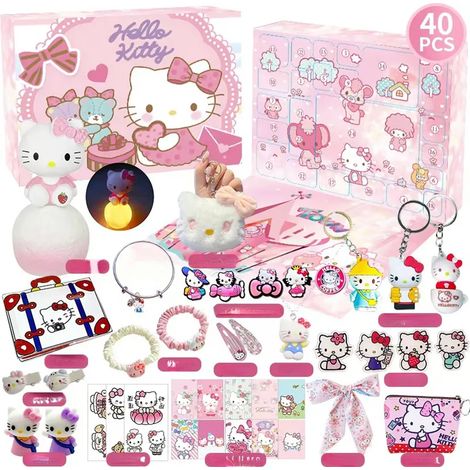 Calendrier de l'Avent 2024 Fille, Compte à Rebours de Noël 24 Jours, avec 24 Accessoires Cheveux et Bijoux, Calendrier de Noël pour Enfants 3-12 Ans