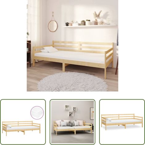vidaXL Kieferholz Tagesbett - Tagesbett mit Matratze 90x200 cm Kiefer Massivholz (1/5)