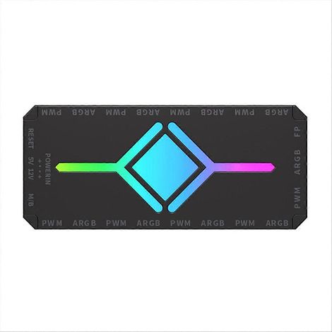 Hub de ventilateur ARGB 5 V 3 broches avec télécommande et connecteur PWM 4 broches pour la synchronisation du refroidissement du processeur et la bande lumineuse LED noire (1/5)