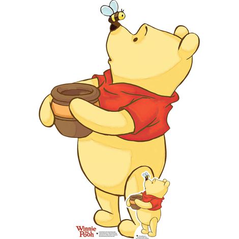 Figurine en carton Winnie l'Ourson avec son miel – Hauteur 91 cm – Largeur 61 cm – Matériau carton léger – Repositionnable – Star Cutouts (1/5)