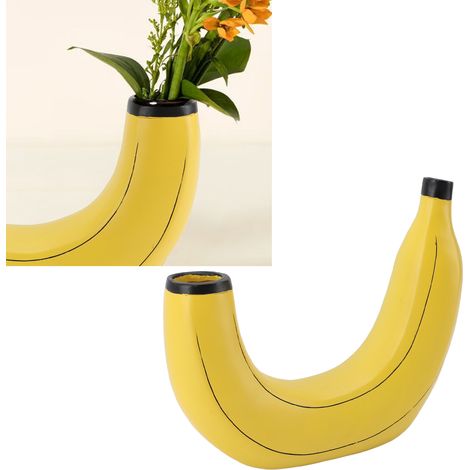 Vase Décoratif Banane Moderne et Innovante en Résine, Ornement Stylish pour Salon Bureau Décoration Maison Ferme, 20x17cm (1/5)