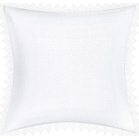 Housses de Coussin - AVIZAR - 45x45 cm - Bordure Dentelle Fleurie - Élégance - Intérieur (1/5)