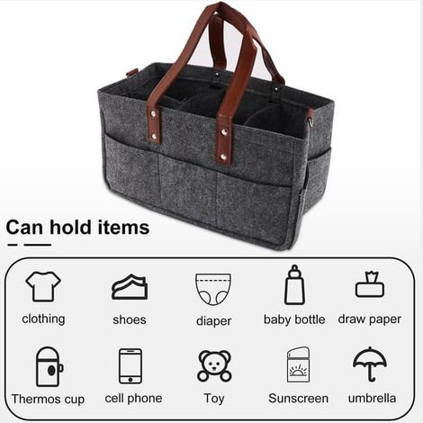 Babyblöjor Caddy Organizer Hållare Duschkorg Barnkammare Förvaringsbehållare Bilförvaringskorg Servetter Leksaker
