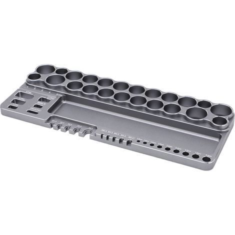 Kit de rangement pour outils RC en alliage d'aluminium gris : support à vis, ciseaux et tournevis avec trous de fixation (1/5)