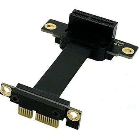 Adaptateur PCI-E 3.0 1X vers 1X, Fokelyi, conception à angle de 90°, câble d'extension de 5 cm, noir (1/5)